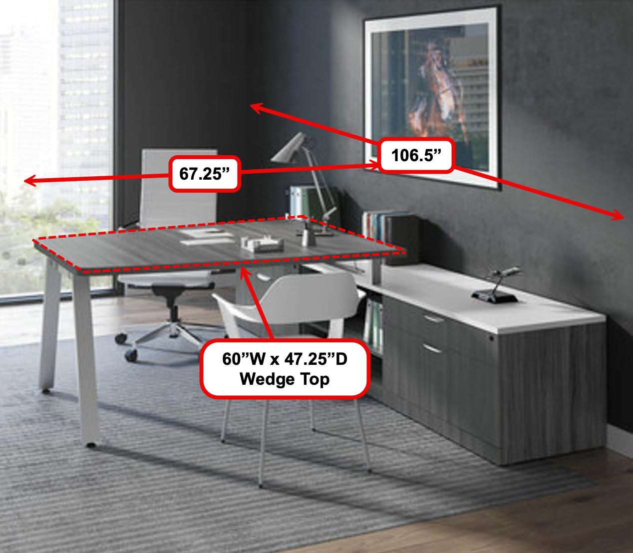  Office Source Variant Collection Contemporary T-Shaped Desk Configuration with Wedge Shaped Top OS241 