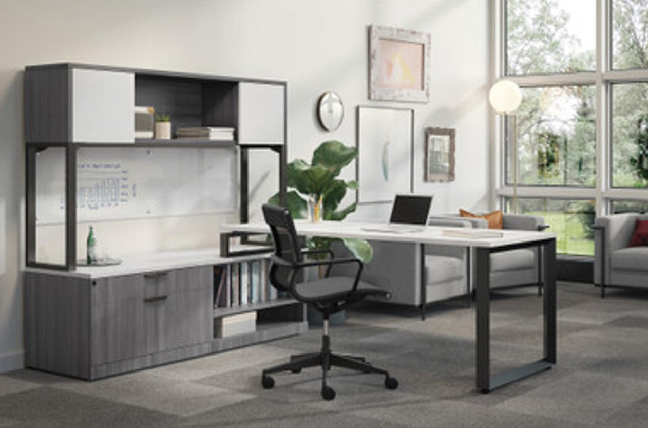  Office Source Variant Collection Contemporary 2-Tone L-Shaped Desk OSTYP325 