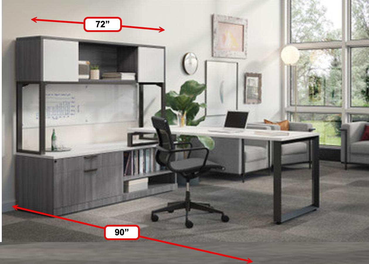  Office Source Variant Collection Contemporary 2-Tone L-Shaped Desk OSTYP325 