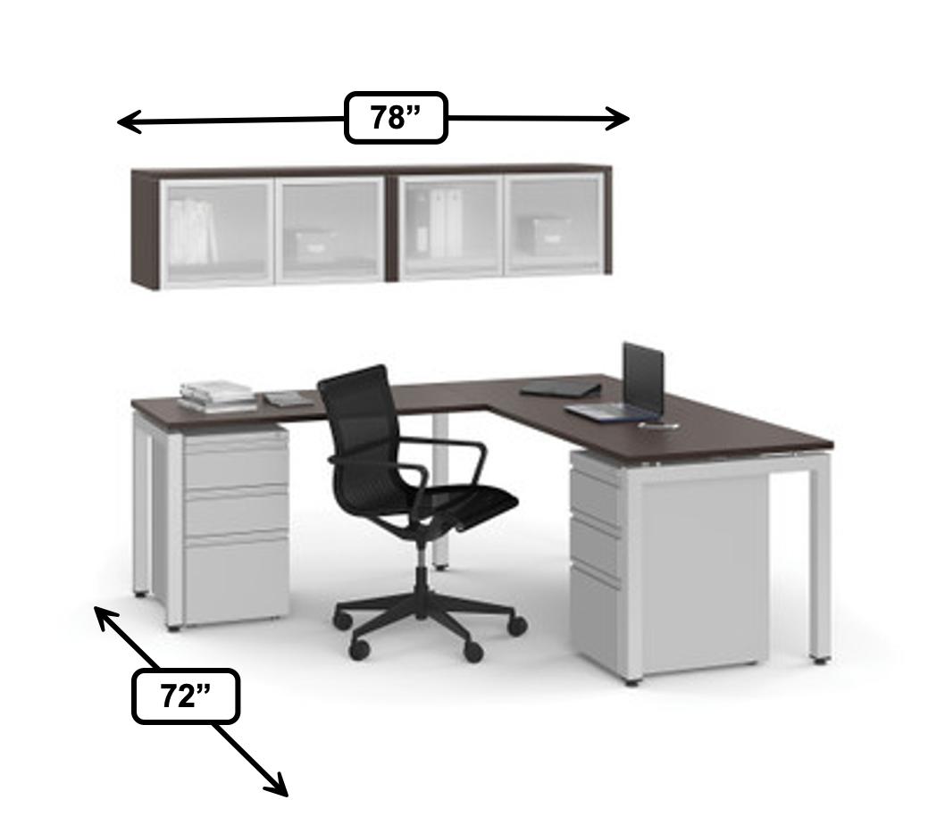  Office Source Variant Collection L-Desk with Wall Mount Hutch OSTYP311 