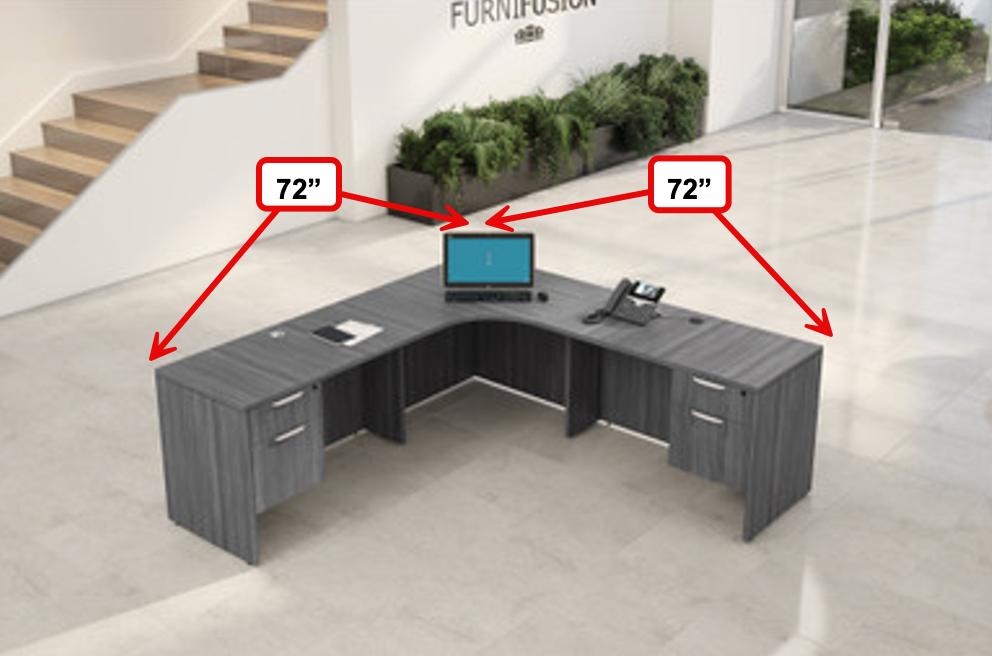  Office Source OS Laminate 72" x 72" L-Shaped Desk with Storage Modules OSTYP318 