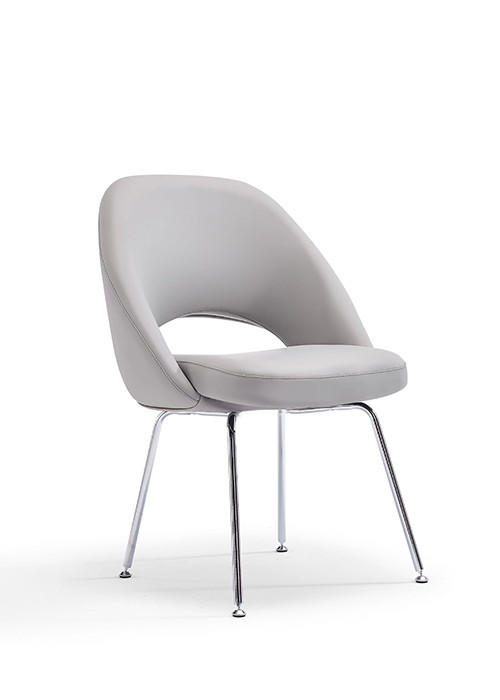 Woodstock Marketing Melanie Armless Mid Century Modern Leather Stationary Conference Chair (2 Pack!)