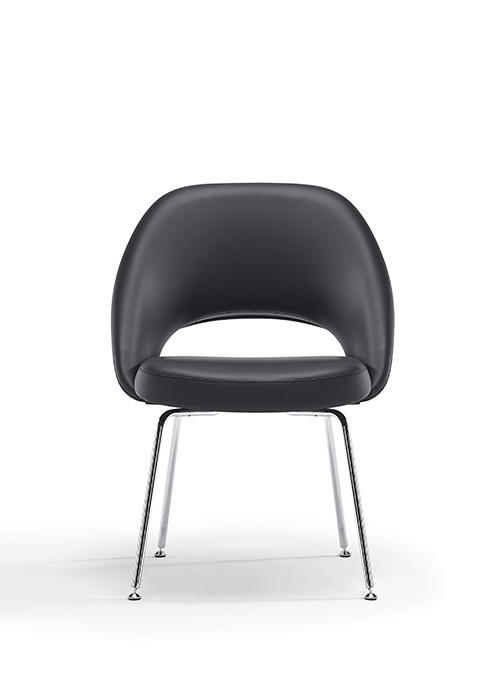 Woodstock Marketing Melanie Armless Mid Century Modern Leather Stationary Conference Chair (2 Pack!)