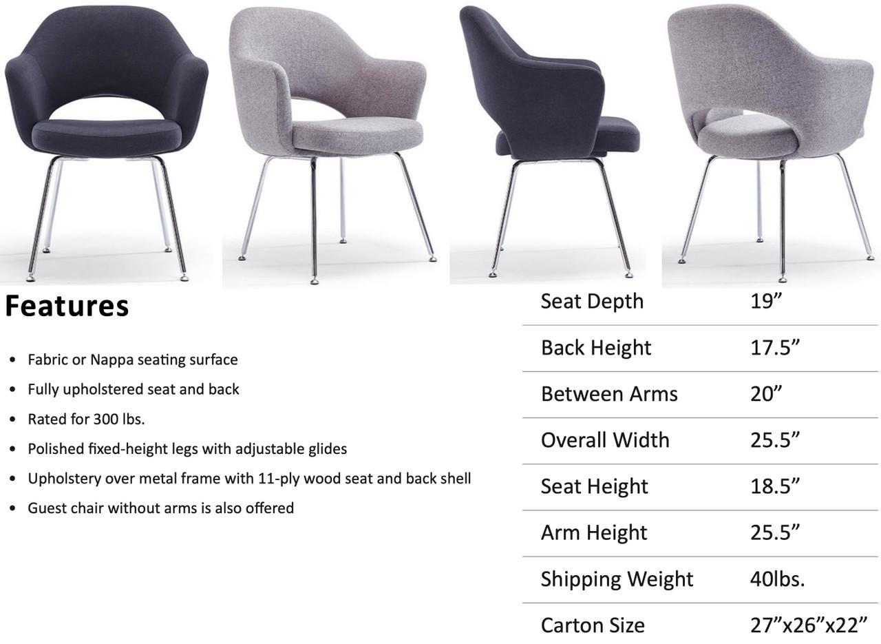 Woodstock Marketing Melanie Mid Century Modern Fabric Stationary Conference Room Armchair (2 Pack!)