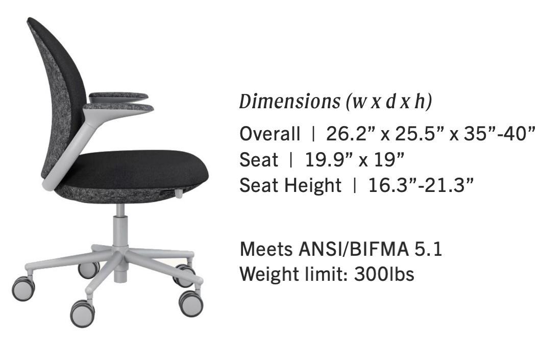  KFI Studios Model 8600 Jade PET Felt Work Chair 