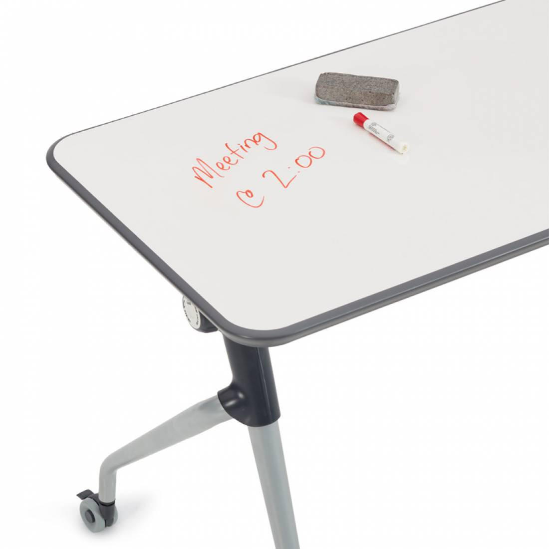 Global Total Office Global Zook 60"W x 24"D Dry Erase Flip Top Nesting Table with Ergo Edge 