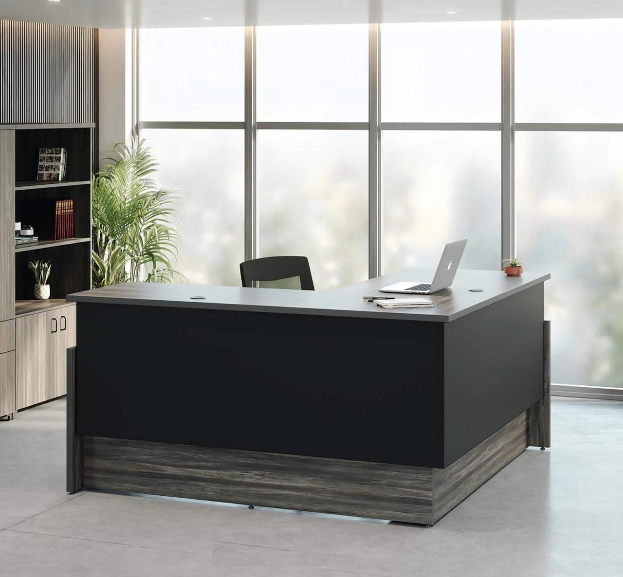 Right Angle Products Right Angle Presidente Fully Enclosed Sit-To-Stand Executive L-Desk (6 Sizes!) 