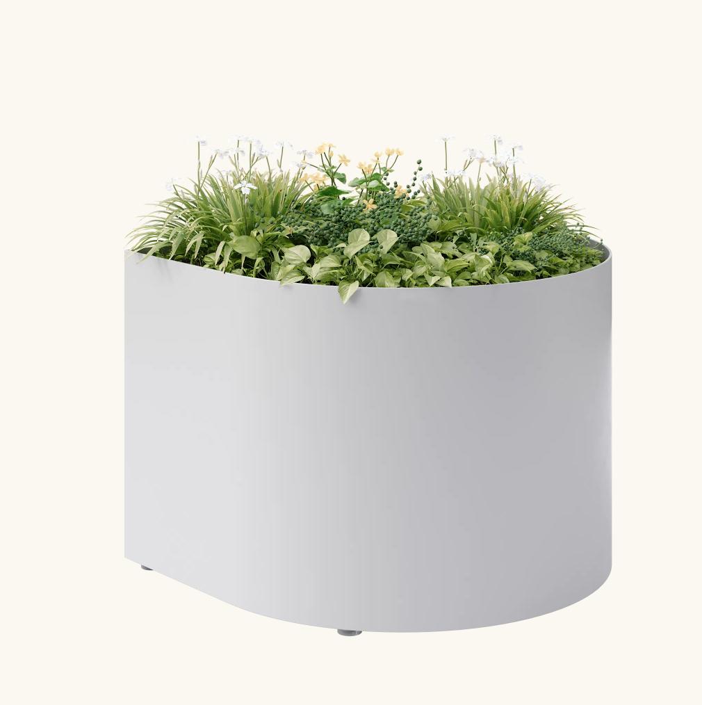 KFI Studios KFI Juna Collection Large Half Round Metal Outdoor Planter 7603 