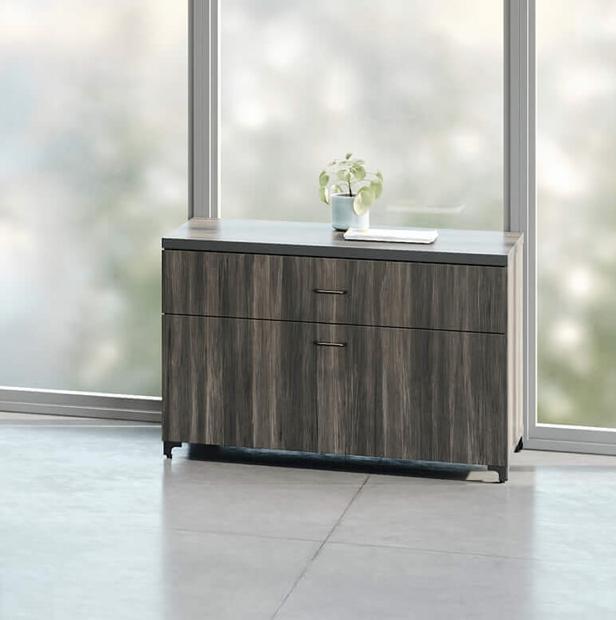Right Angle 36x20 Tevita Storage Drawer and Lateral File Cabinet