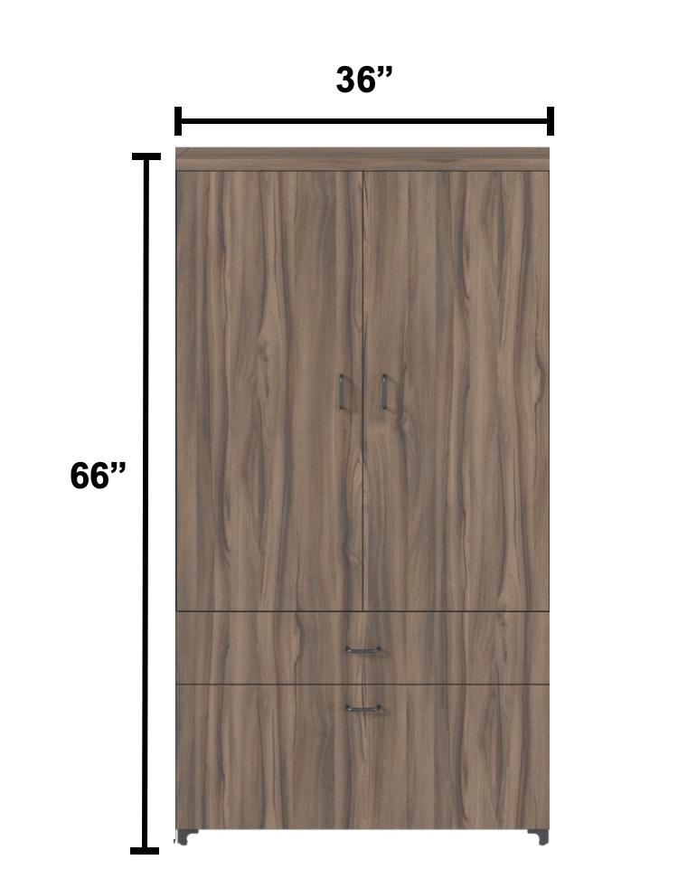 Right Angle Products Right Angle Tevita Vertical Cabinet with Lower Lateral File and Upper Closed Storage 