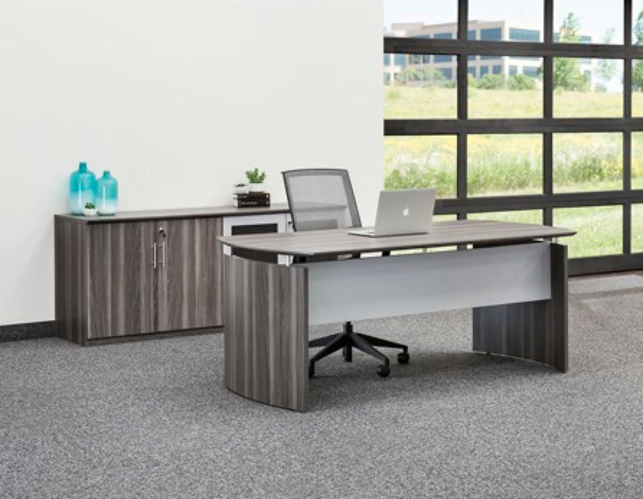 Mayline Group Mayline Medina Desk and Low Wall Cabinet Package