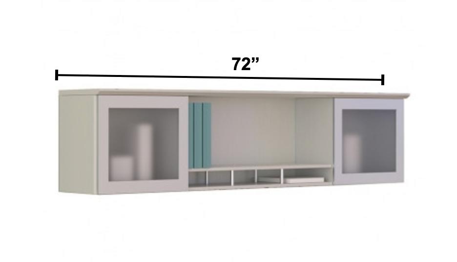 Mayline Group Mayline Medina 72" Desk with Matching Credenza and Glass Accented Hutch 