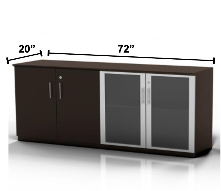 Mayline Group Mayline Medina 72"W x 36"D Height Adjustable Desk with Low Wall Cabinet 