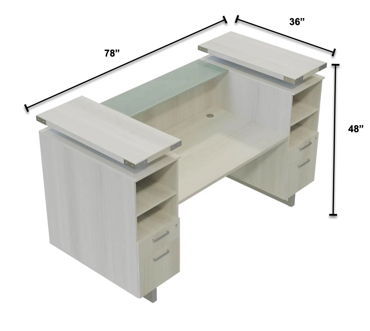 Safco Products Safco Mirella Reception Desk with Coffee Table and Low Wall Cabinet Package