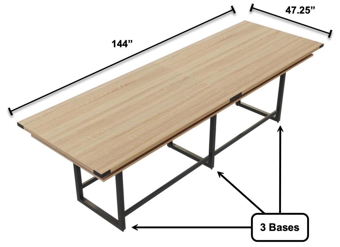 Safco Products Safco Mirella Standing Conference Table with Low Wall Cabinet 