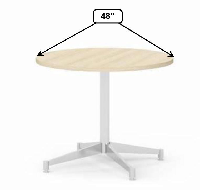 Global Total Office Global 48" Round Meeting Table with Chrome Base GCAR48 