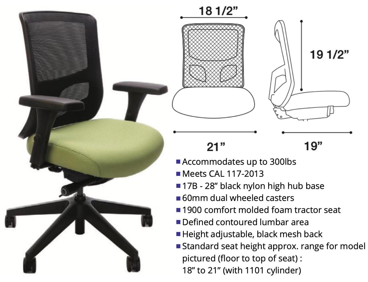  RFM Preferred Seating Evolve Ergonomic Mesh Back Task Chair 15114 