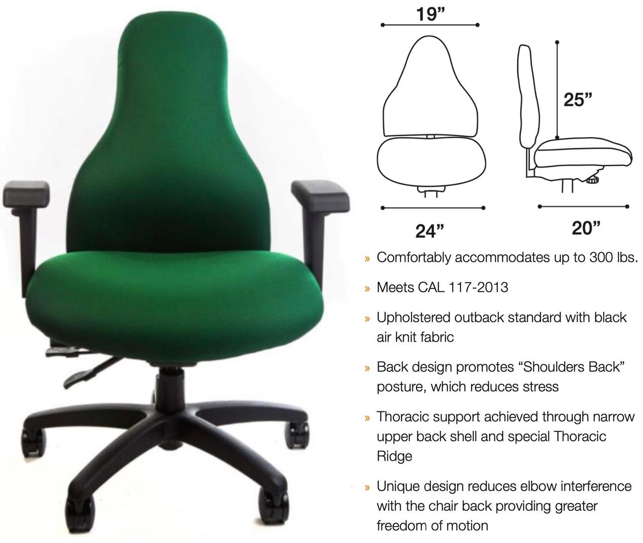  RFM Preferred Seating Carmel 400 lb. Capacity High Back Big & Tall Ergonomic Chair BT83 