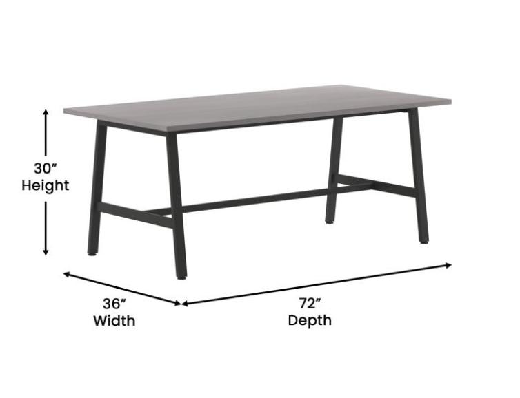  Flash Furniture Redmond 6' x 3' Gray Oak Conference Table 