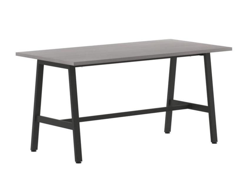  Flash Furniture Redmond 60x30 Gray Oak Writing Desk with Steel A-Frame Bases 