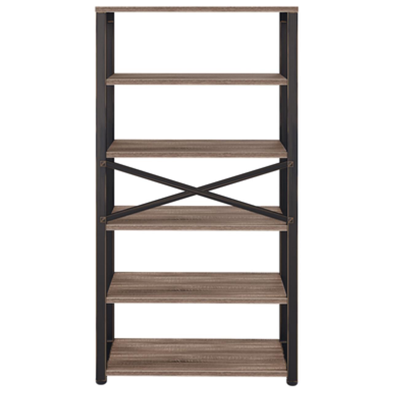  Office Source Riveted Collection 6 Shelf Bookcase HIB3566 