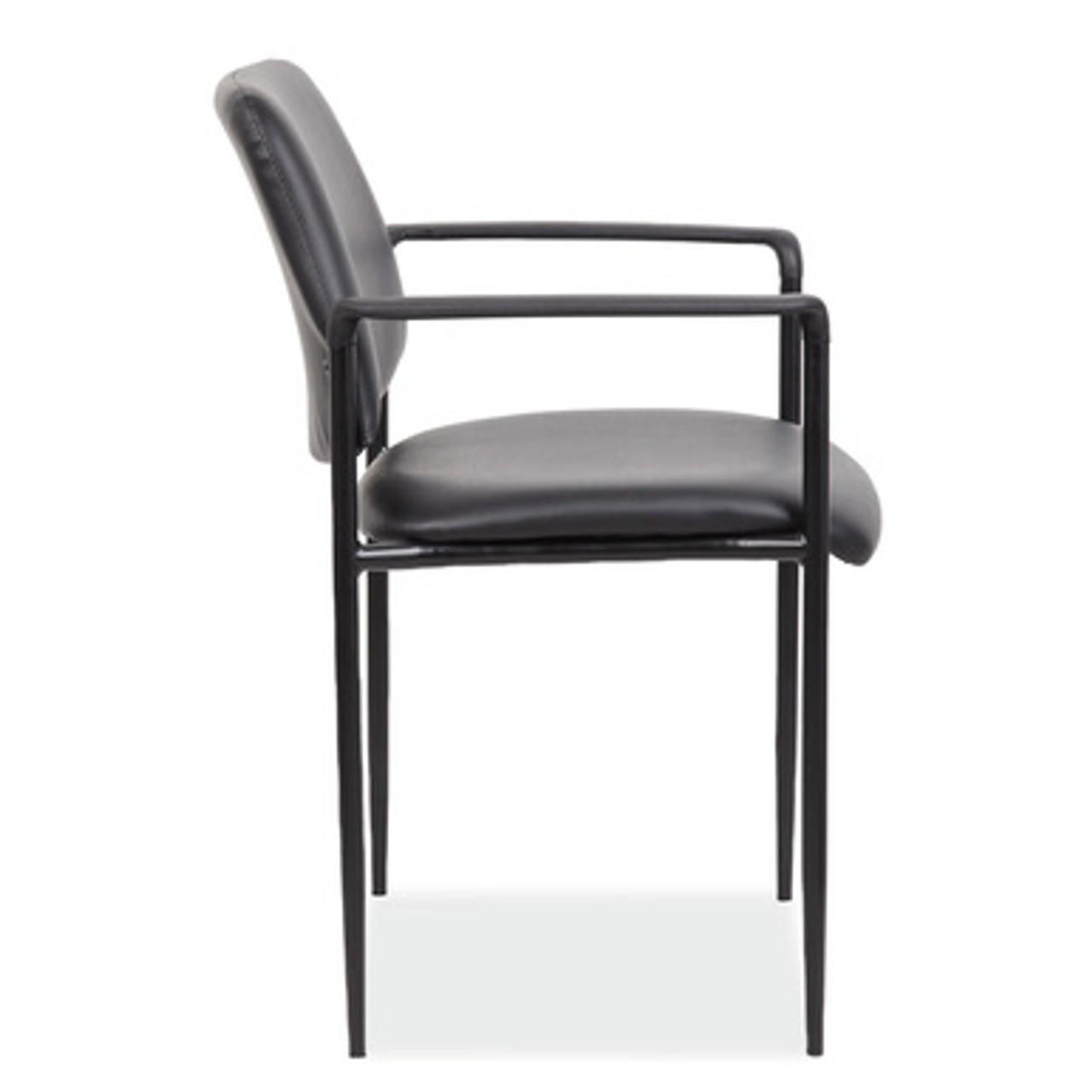  Office Source Levy Collection Black Vinyl Stackable Guest Chair 1022V 