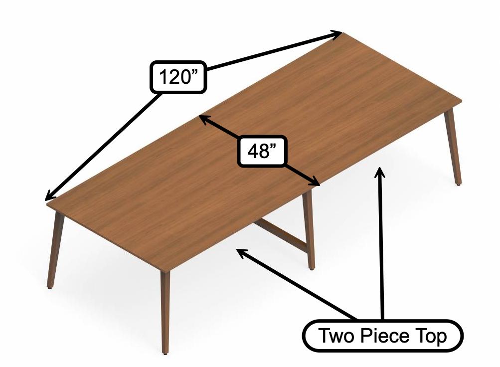 Global Total Office Global Corby Collection 10' x 4' Mid Century Modern Laminate Conference Table CBYRT12048 