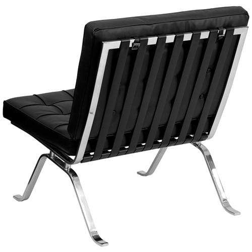  Flash Furniture Black Leather Lounge Chair with Metal Legs 