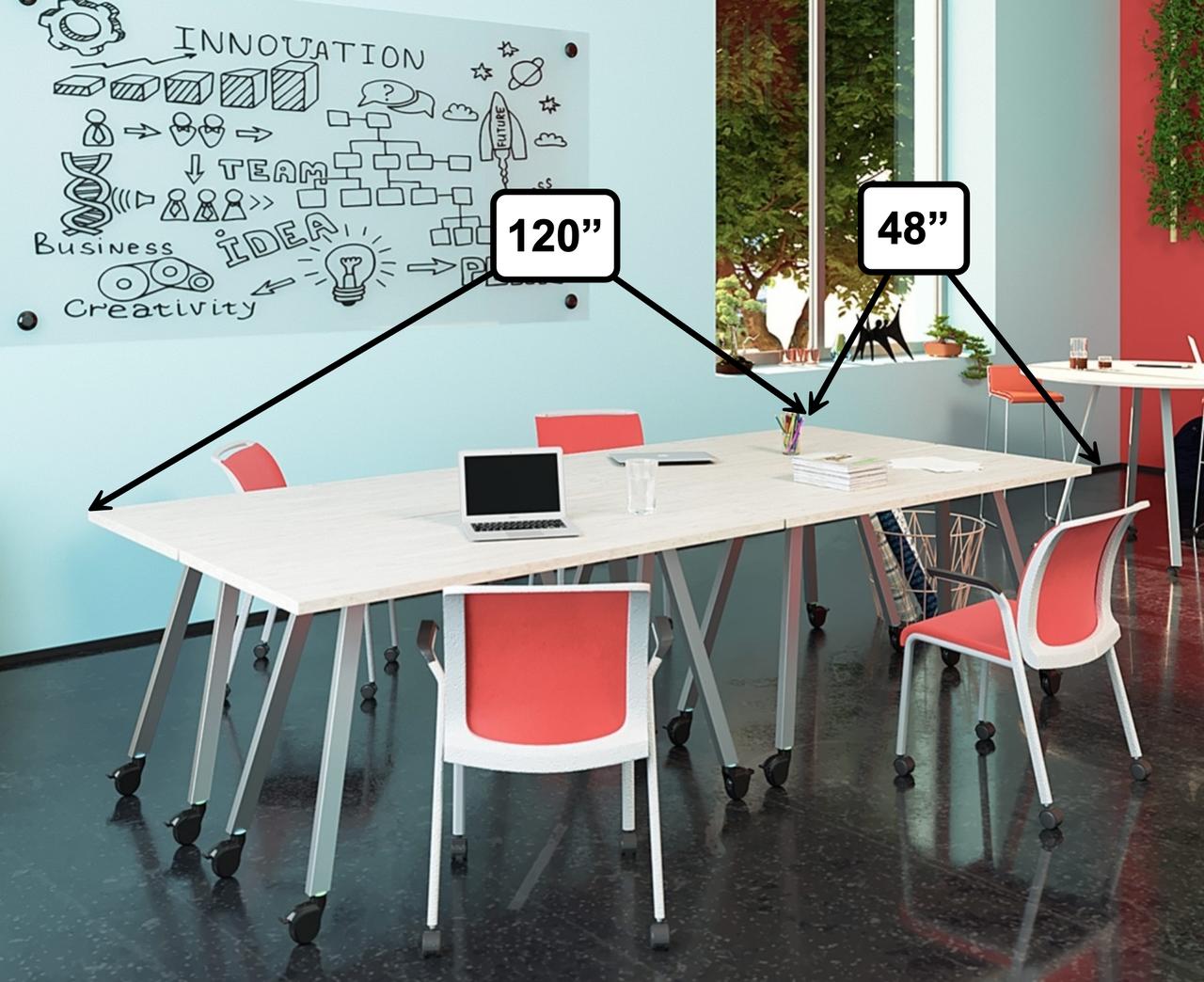  Special-T Aim Modular 4 Piece 120"W x 48"D Conference and Training Table Configuration 