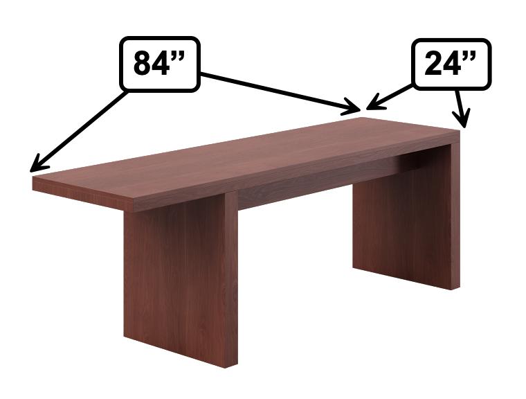 KFI Studios KFI Loci 24"D x 84"W x 30"H Stained Wood Single Overhang Collaborative Table (Available with Power!)