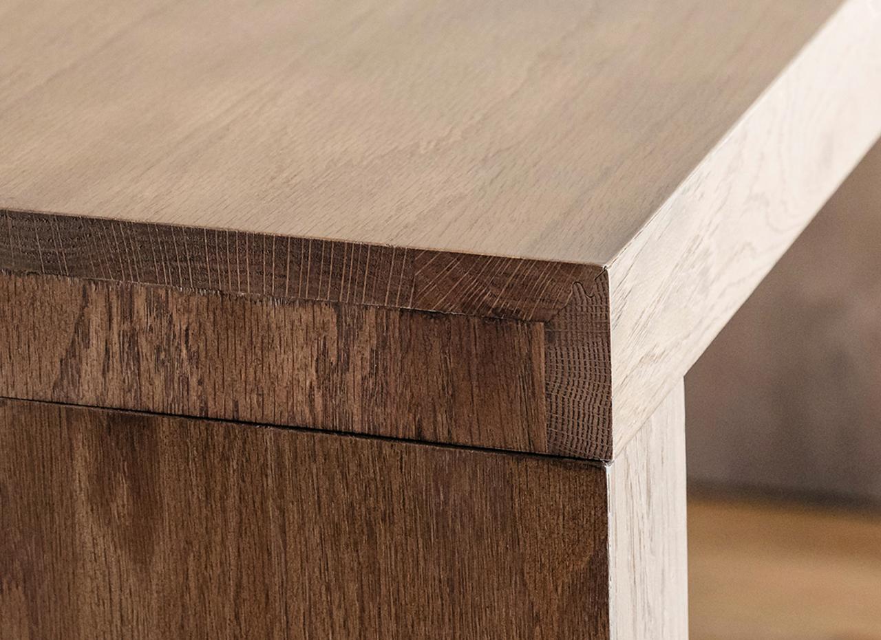 KFI Studios KFI Loci 42"D x 84"W x 30"H Luxury Wood Single Overhang Collaborative Table (Available with Power!)