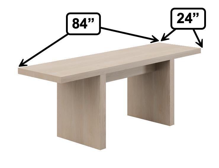  KFI Studios Loci Series Narrow 24"D x 84"W Stained Wood Rectangular Conference Table (Available w/ Power!) 