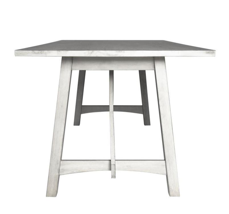  Flash Furniture Everly 60" Commercial Grade Antique White Wood Trestle Base Farmhouse Dining Table 