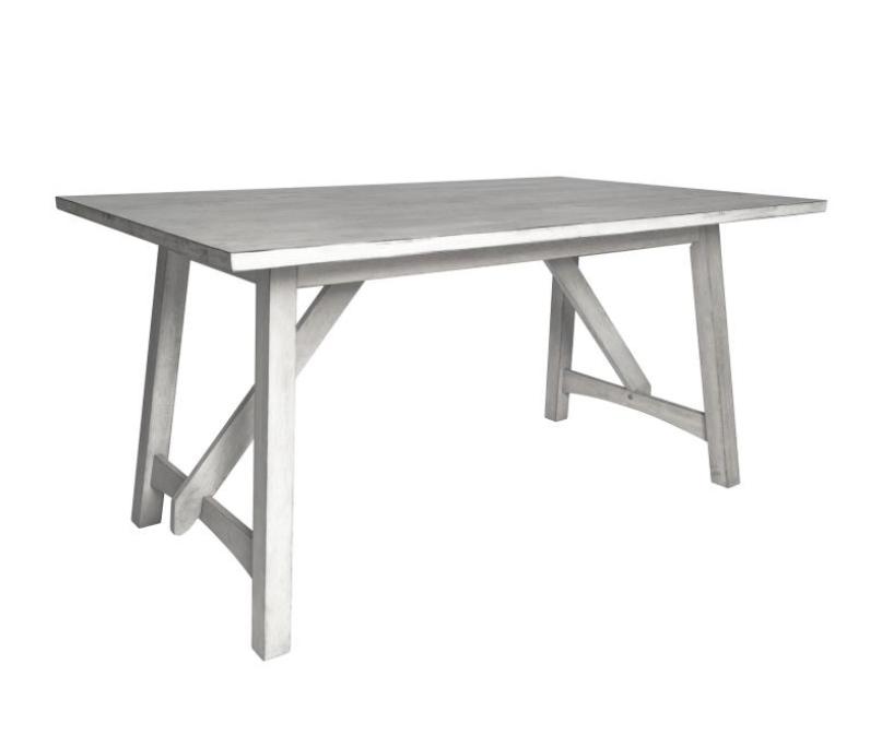  Flash Furniture Everly 60" Commercial Grade Antique White Wood Trestle Base Farmhouse Dining Table 