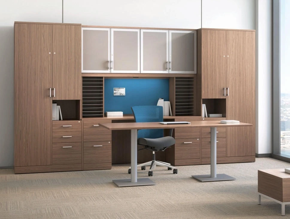 Global Total Office Global Zira Executive Workstation with Storage Wall ZRA547