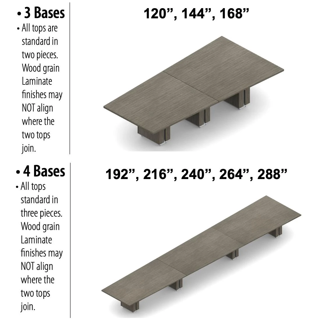 Global Total Office Global Zira Large 60"D Wedge Shaped Boardroom Table (8 Length Options!)