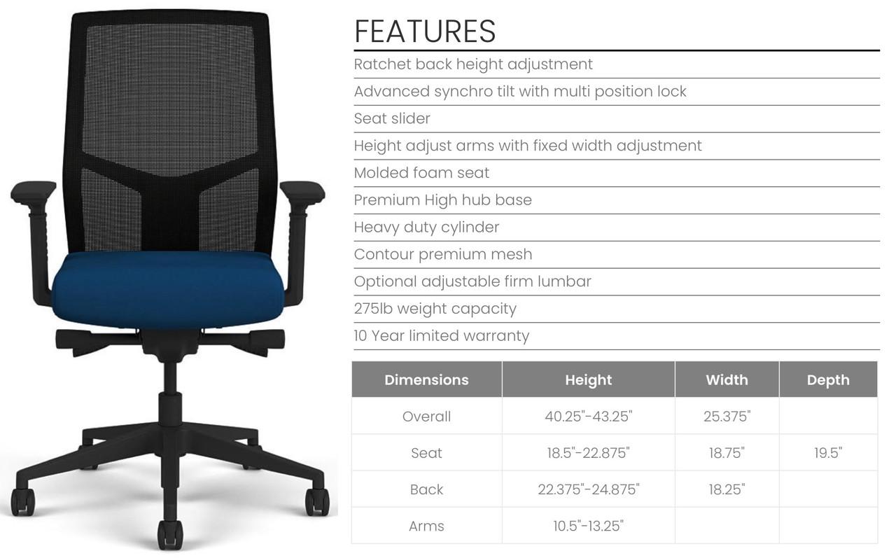 Element Contract Furniture Element S6 Advanced Ergonomic Mesh Back Task Chair ES6 