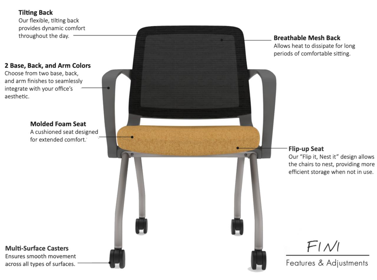 Wyatt Seating Fini Flip Seat Nesting Conference and Training Room