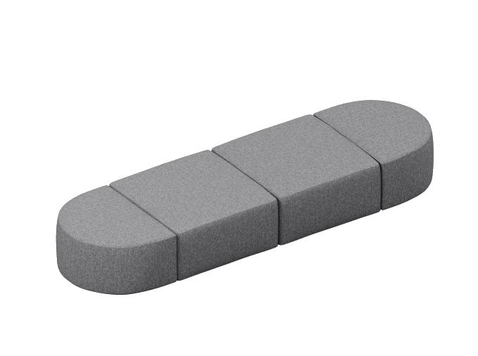  KFI Studios Conversa 4 Piece Backless Modular Sofa Bench 