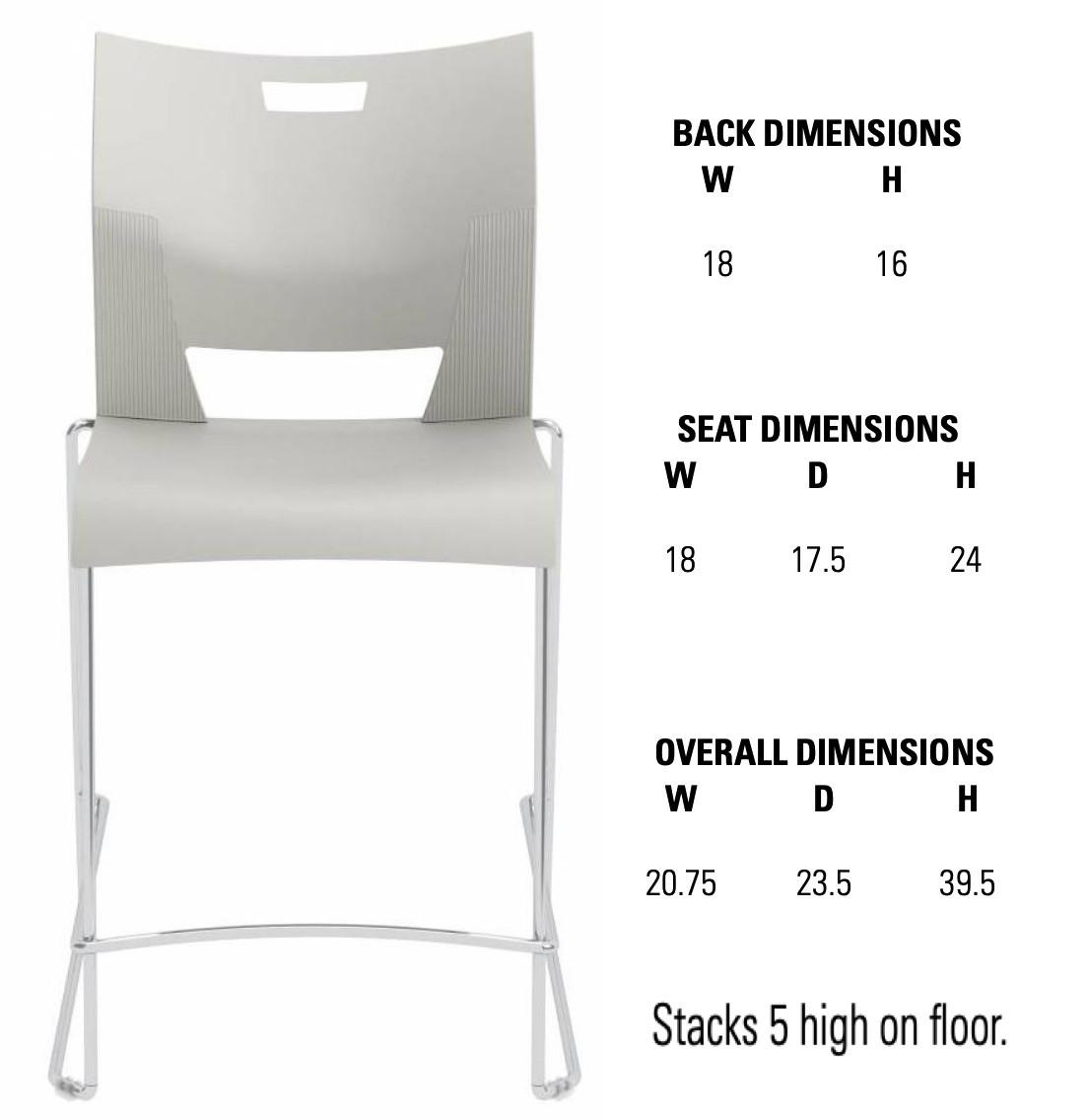 Global Total Office Global Duet Series Armless Counter Height Poly Shell Stool 6661 