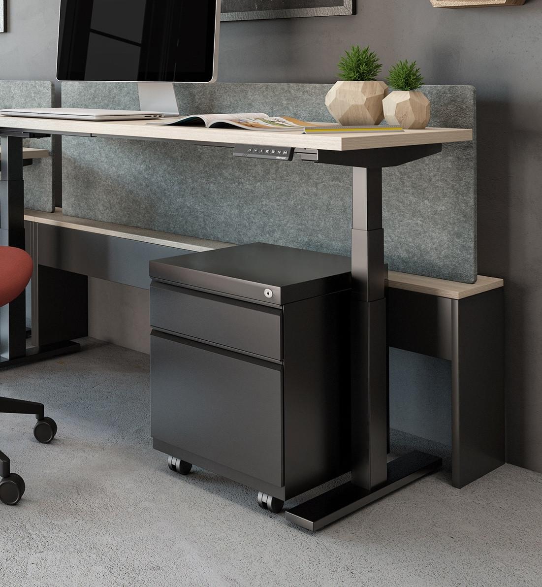 Element Contract Furniture Element Contract Metal Desk Side Box/File Pedestal with Optional Cushion Top 