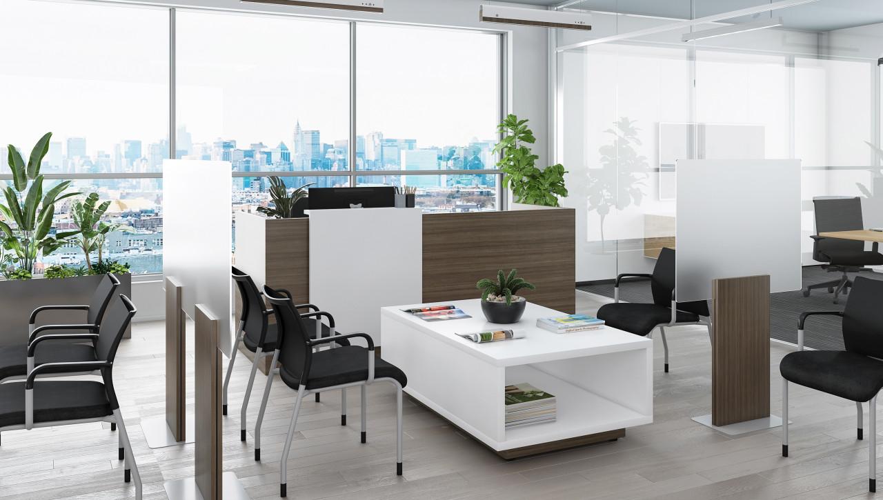 Element Contract Furniture Element Contract Contemporary Reception Desk with Waterfall Accent Panel (Size and Finish Options!) 