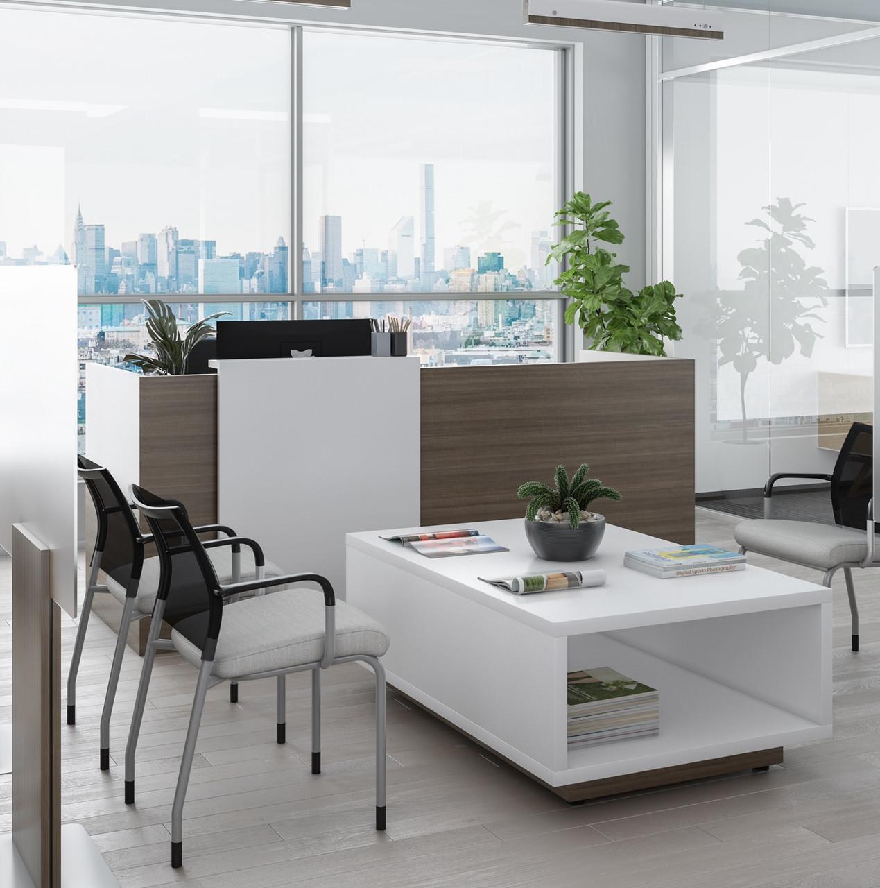 Element Contract Furniture Element Contract Contemporary Reception Desk with Waterfall Accent Panel (Size and Finish Options!) 