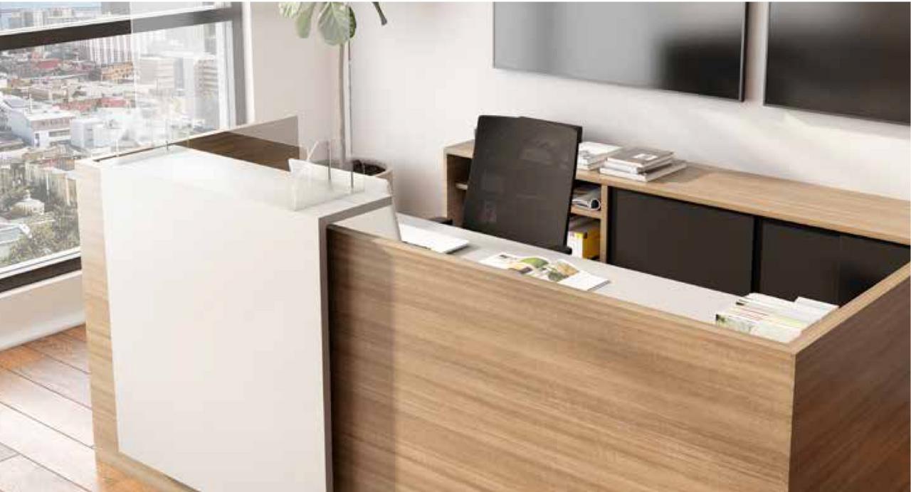 Element Contract Furniture Element Contract Contemporary Reception Desk with Waterfall Accent Panel (Size and Finish Options!) 