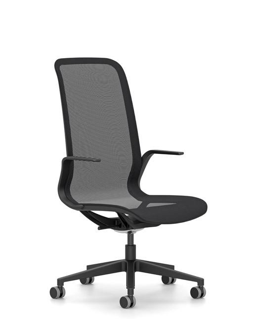  OM Seating Lorien High Back Black Mesh Conference Chair with Cantilever Arms 