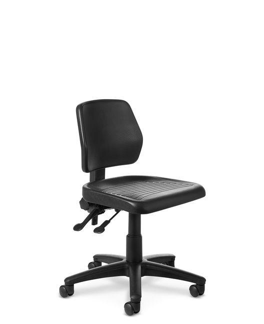 OM Seating Workstools Collection Black Polyurethane Industrial Task Chair WS24 
