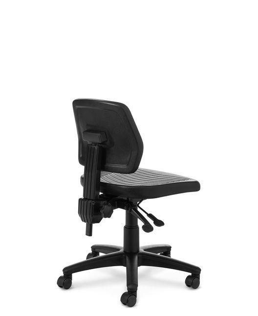  OM Seating Workstools Collection Black Polyurethane Industrial Task Chair WS24 