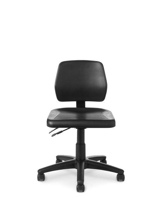  OM Seating Workstools Collection Black Polyurethane Industrial Task Chair WS24 