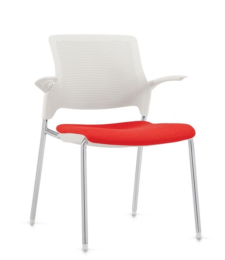 Global Total Office Global Stream Stackable Polypropylene Armchair with Upholstered Seat 2075APU