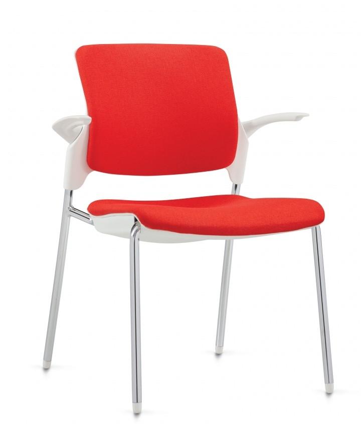 Global Total Office Global Stream Stackable Poly Shell Armchair with Upholstered Seat and Back 2075AUU